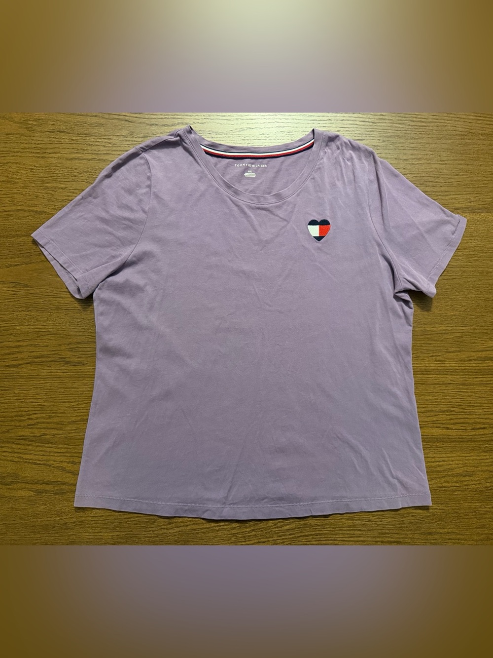 Tommy Hilfiger Lavender Purple Short-Sleeve Tee with Signature Heart Patch